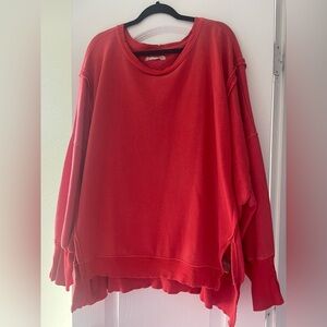 We The Free Bold Red Knit Top
